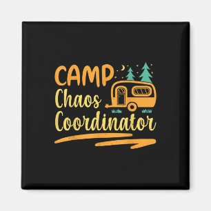 Lustiger Leiter des Chaos im Vintage-Camp, witzige Magnet
