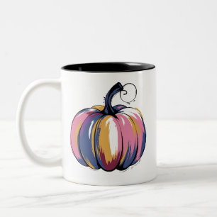 Lustiger Leopard Kürbis Halloween Herbst  Zweifarbige Tasse