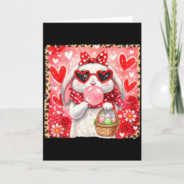 Lustiger Leopard Ostern Hase Brille Frohe Ostern Karte (Vorderseite)