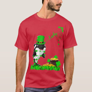 Lustiger Leprechaun-Hut Glücklicher Orca-Fisch St T-Shirt
