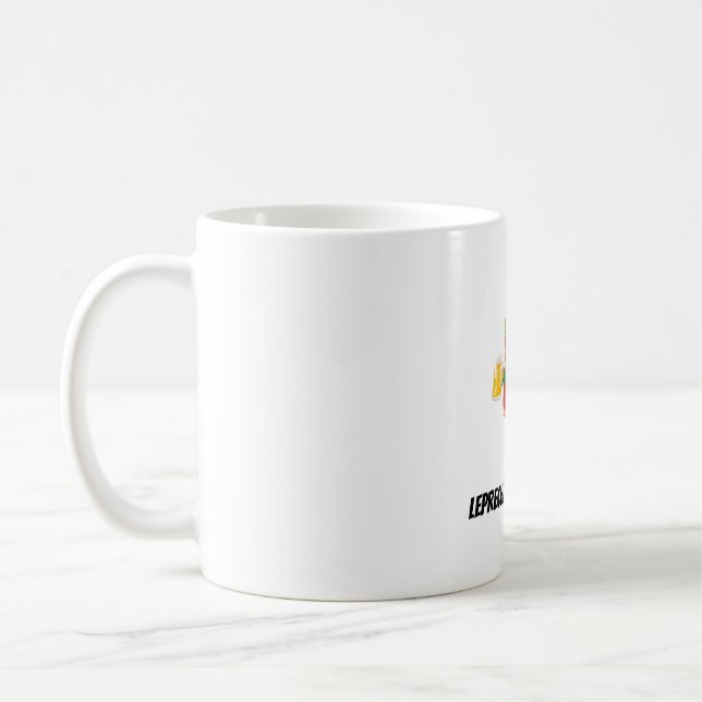 Lustiger Leprechaun Kaffeetasse (Links)