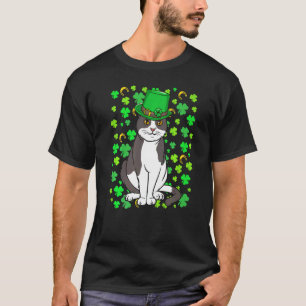 Lustiger Leprechaun Katze Kleeblatt St. Patrick Ta T-Shirt