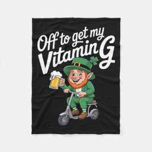 Lustiger Leprechaun Vitamin G Scooter Spruch Lusti Fleecedecke