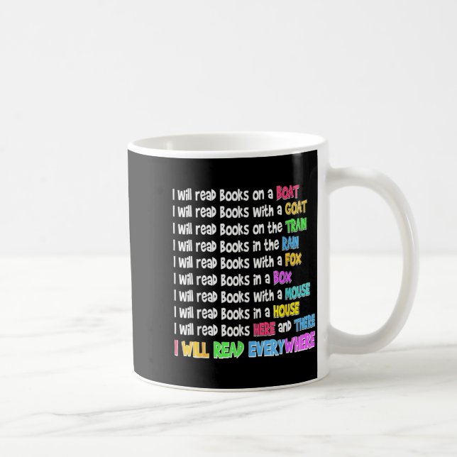 Lustiger Leseliebhaber wird überall Bücher lesen Kaffeetasse (Rechts)