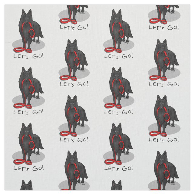 Lustiger Let's Go! Belgischer Schäferhund (schwarz Stoff (Muster)