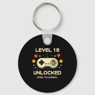 Lustiger Level 18 freigeschaltetes Gamer 18. Gebur Schlüsselanhänger