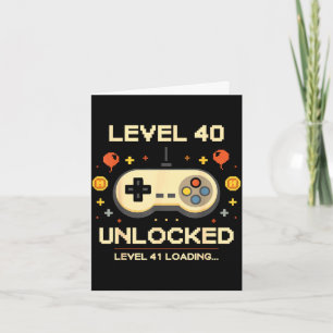 Lustiger Level 40 freigeschalteter Gamer 40. Gebur Karte
