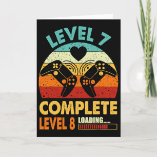 Lustiger Level 7 Vollendet Feiern Sie 7 Jahre Hoch Karte