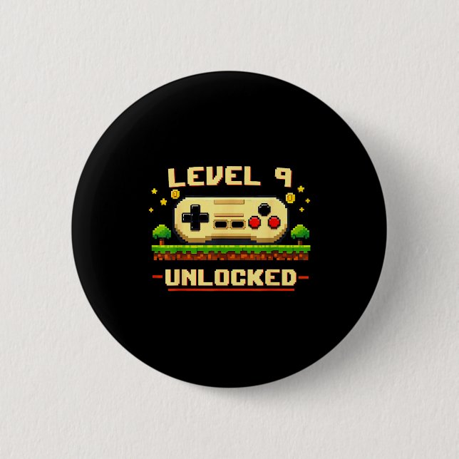 Lustiger Level 9 freigeschaltetes Videospiel 9. Ge Button (Vorderseite)
