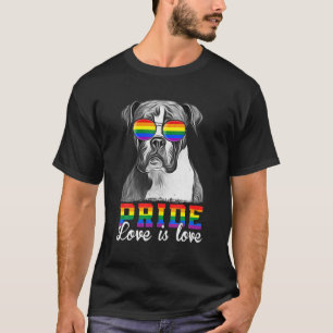 Lustiger LGBT Stolz Liebe Ist Liebe Boxerhund T-Shirt