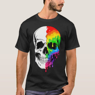 Lustiger Lgbt-Totenkopf Regenbogenflagge Gay Ally  T-Shirt