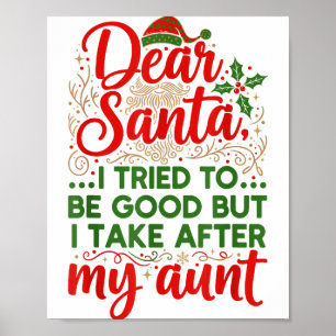 Lustiger Lieber Santa Ich Habe Versucht Gut Zu Sei Poster
