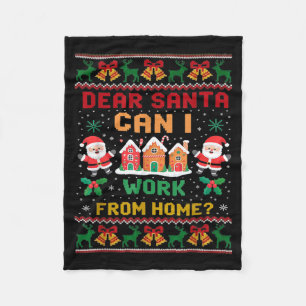 Lustiger Lieber Santa Kann Ich Von Zu Hause Aus Ar Fleecedecke