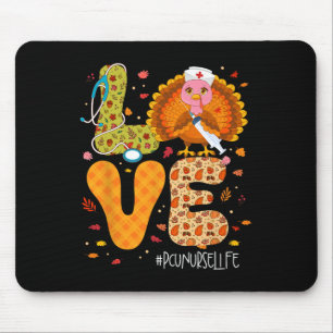Lustiger Liebes Truthahn Erntedankfest Pcu Kranken Mousepad