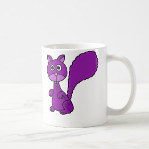 Lustiger lila Eichhörnchen-Cartoon Kaffeetasse