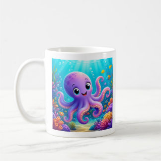 Lustiger lila Oktopus-Kaffeebecher Kaffeetasse