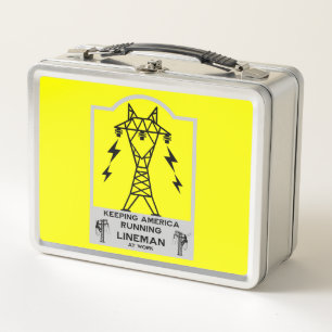 Lustiger Lineman-Becher – Geschenk für Stromleitun Metall Brotdose