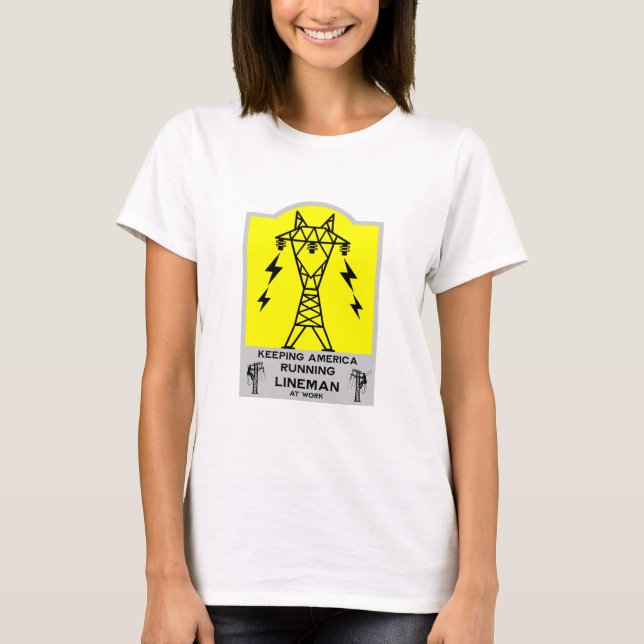 Lustiger Lineman-Becher – Power Lineman-Geschenk – T-Shirt (Vorderseite)