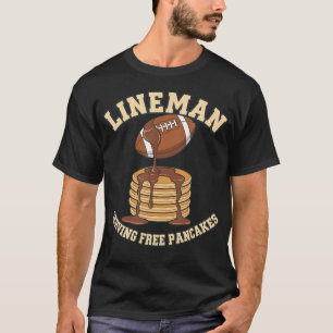 Lustiger Lineman serviert täglich Pfannkuchen Foot T-Shirt