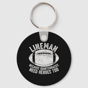 Lustiger Lineman, weil Quarterbacks auch Helden br Schlüsselanhänger