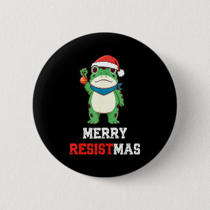 Lustiger Litical Frosch Weihnachten Frohe Resistma Button