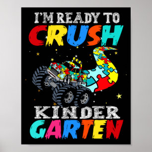 Lustiger LKW Autismus Puzzle Crush Kinderzimmer zu Poster