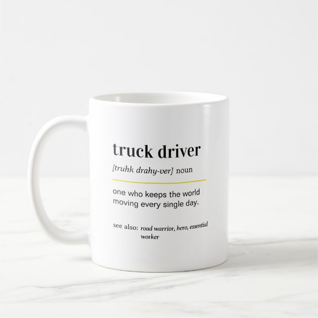 Lustiger LKW-Fahrer-Geschenk-Kaffeebecher Kaffeetasse (Links)
