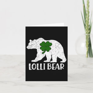 Lustiger Lolli-Bär Grünes Kleeblatt St. Patrick's Karte
