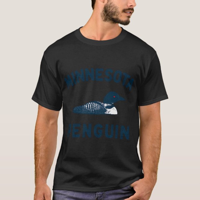 Lustiger Loon Minnesota Pinguin T-Shirt (Vorderseite)