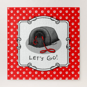 Lustiger Los geht's! zum Spaziergang Pekingese-Hun Puzzle
