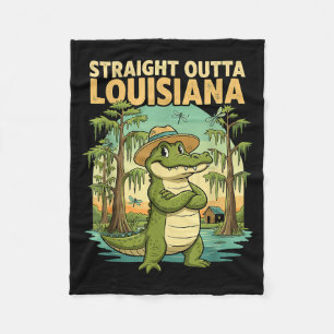 Lustiger Louisiana-Alligator Retro-Wildlife-Reise- Fleecedecke
