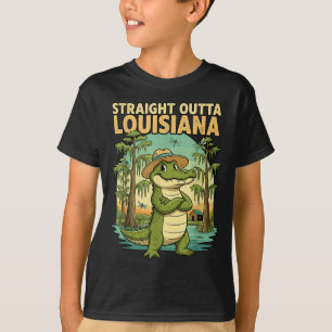 Lustiger Louisiana-Alligator Retro-Wildlife-Reise- T-Shirt