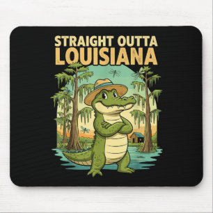 Lustiger Louisiana-Alligator Retro-Wildtier-Reise- Mousepad