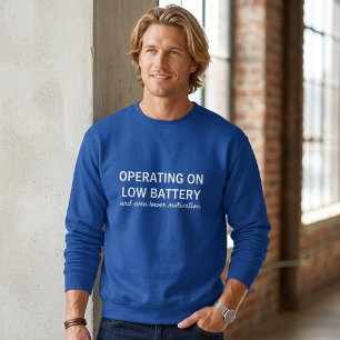 Lustiger Low-Battery-Hoodie Sarkastischer Fauler H Sweatshirt