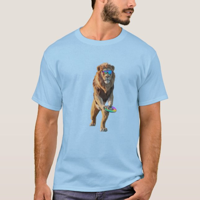 Lustiger Löwe Disc Golf T-Shirt (Vorderseite)