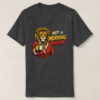 Lustiger Löwe Kaffee Grafik 'Kein Morgenmensch' T-Shirt