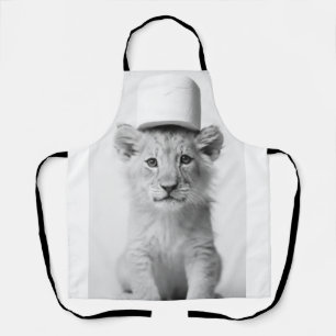 Lustiger Löwenjunges mit Toilettenpapierhut Minima Schürze