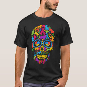 Lustiger Löwenschädel Autismus-Bewusstsein Tierlie T-Shirt