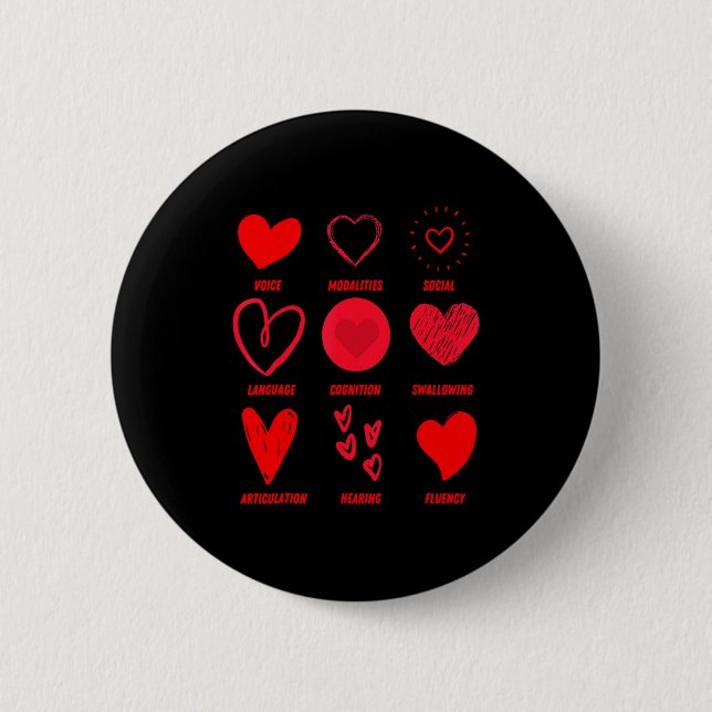 Lustiger Lsp-Sprachen-Pathologe Valentinstag  Button (Vorderseite)