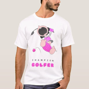 Lustiger lustiger Cartoon-Golfspieler des T-Shirt
