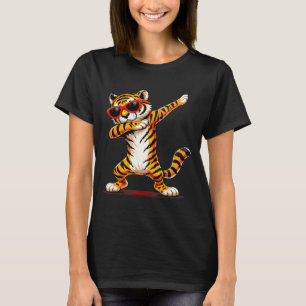 Lustiger Lustiger Dabbing-Tiger mit Sonnenbrille T-Shirt