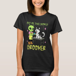 Lustiger Lustiger Hund Friseur Job Alien Humor Hus T-Shirt