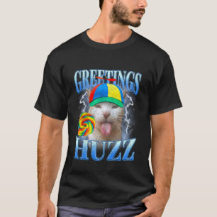 Lustiger Lutscher-Katzen-Meme-Gruß Huzz Retro Gen T-Shirt