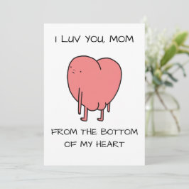 Lustiger Luv You Mom Rosa Illustrierter Muttertag Feiertagskarte