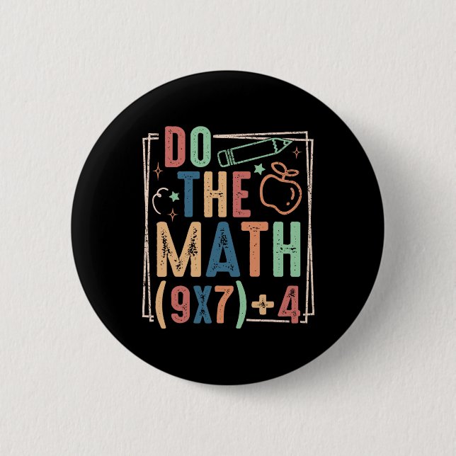 Lustiger Mach die Mathe 67 Meme Sechs Sieben Junge Button (Vorderseite)