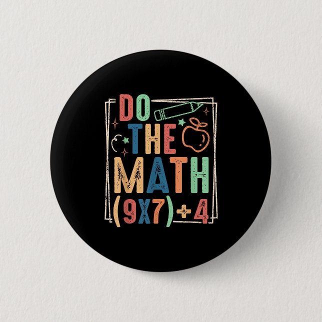 Lustiger Mach Die Mathe 67 Meme Sechs Sieben Junge Button (Vorderseite)