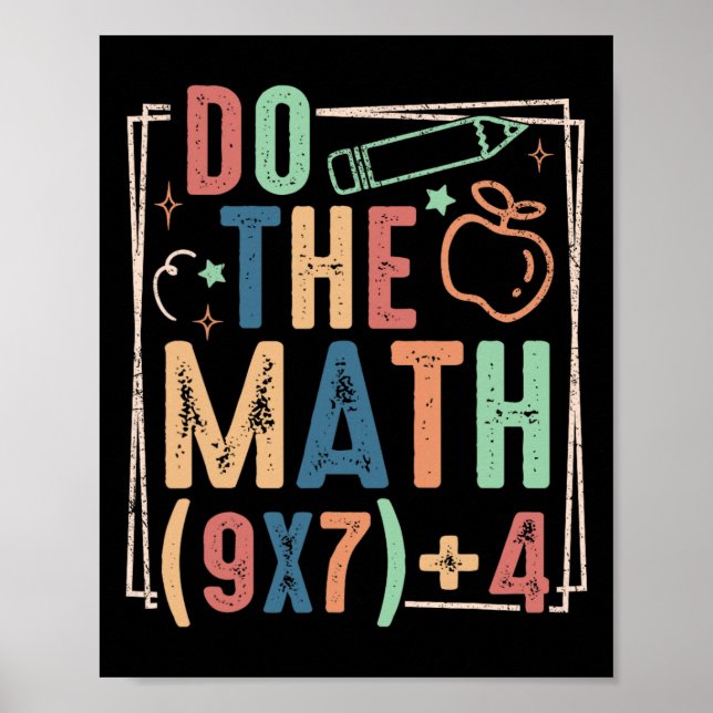 Lustiger Mach die Mathe 67 Meme Sechs Sieben Junge Poster (Vorne)