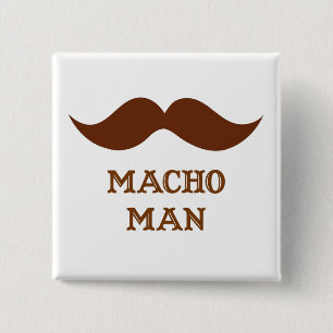 Lustiger Macho-Mann-Schnurrbart Button