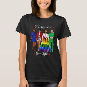 Lustiger Mädelsausflug LGBTQ Urlaub Schwule Schwar T-Shirt