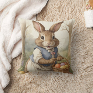 Lustiger Magischer Osterhase Eierjagd auf der Wies Kissen